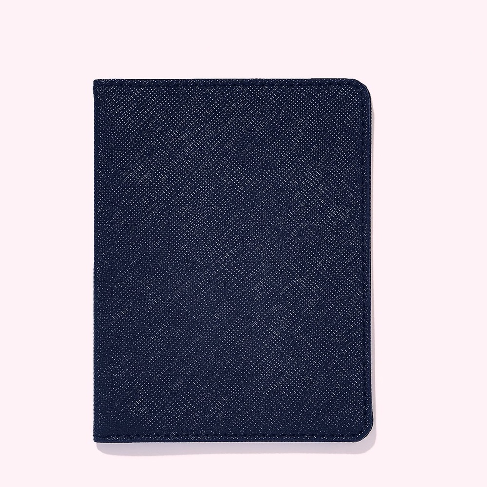 STONEY CLOVER LANE textured passport case in sapphire new in envelope